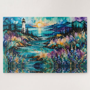 Puzzle Lighthouse Bay Mountain Wilflower Garden