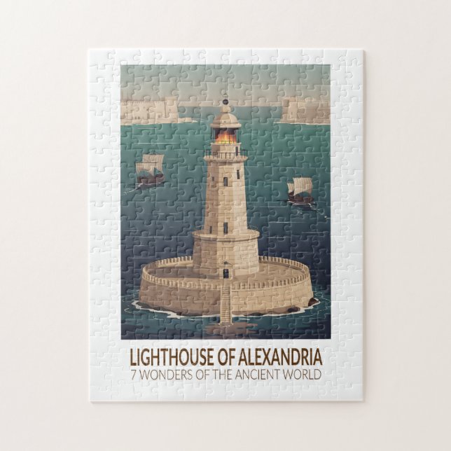 Puzzle Lighthouse of Alexandria 7 Wonders of the World (Vertical)
