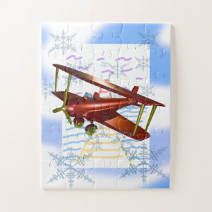 Puzzle Lighthouse Pier Biplane Olas azules