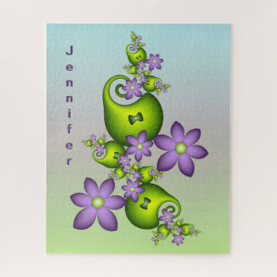 Puzzle Lilac Fantasía Flores Formas verdes Nombre fractal