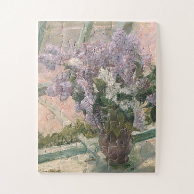 Puzzle Lilacs en la ventana por Mary Cassatt American Pai (Vertical)