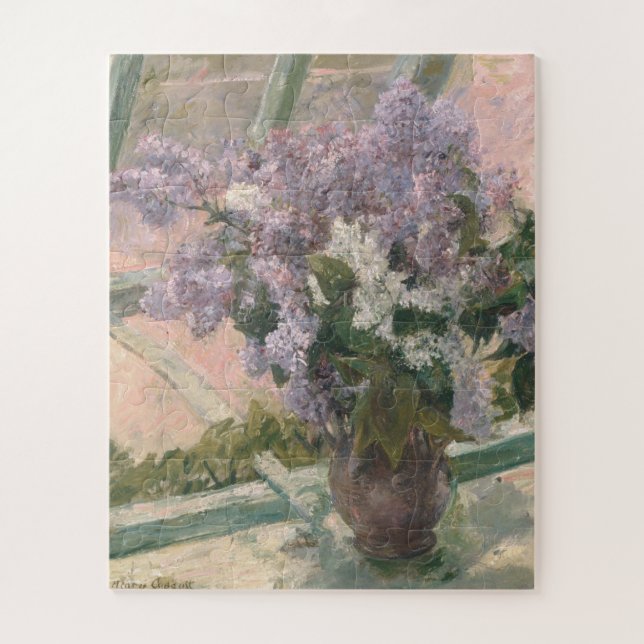 Puzzle Lilacs en la ventana por Mary Cassatt American Pai (Vertical)