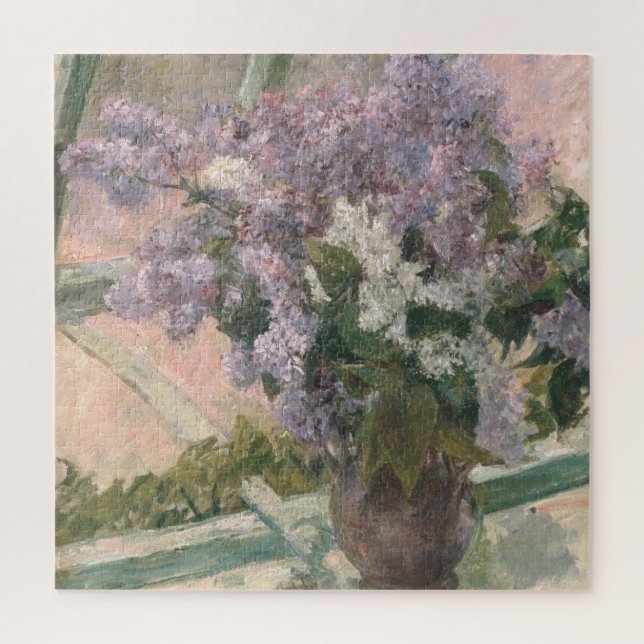 Puzzle Lilacs en la ventana por Mary Cassatt American Pai (Vertical)