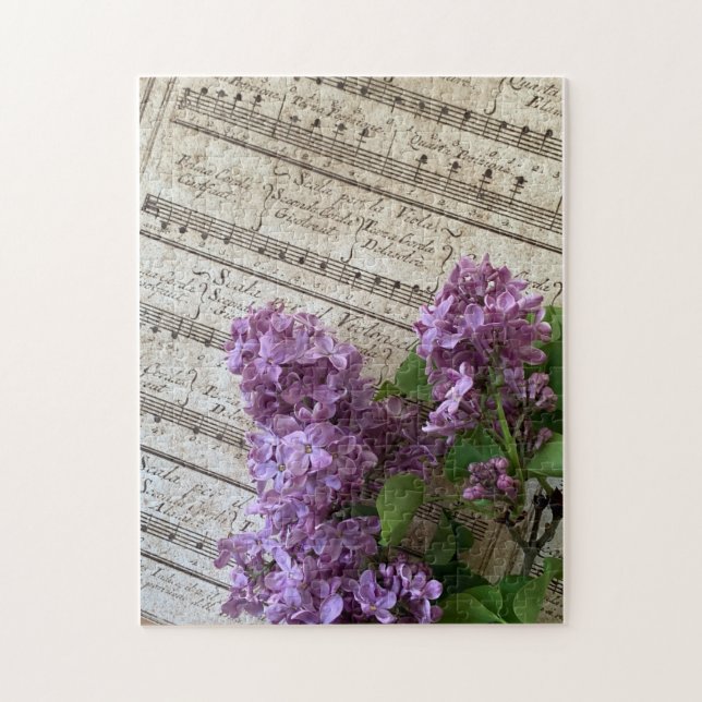 Puzzle Lilacs sobre música antigua (Vertical)
