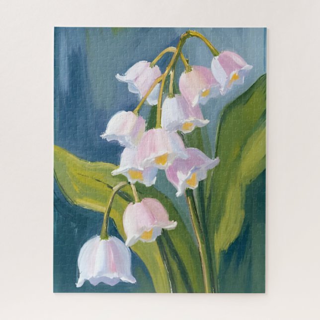 Puzzle Lily of the Valley | Flower Watercolor Painting (Vertical)