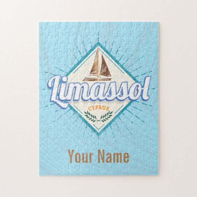 Puzzle Limassol City Chipre Retro Vintage (Vertical)