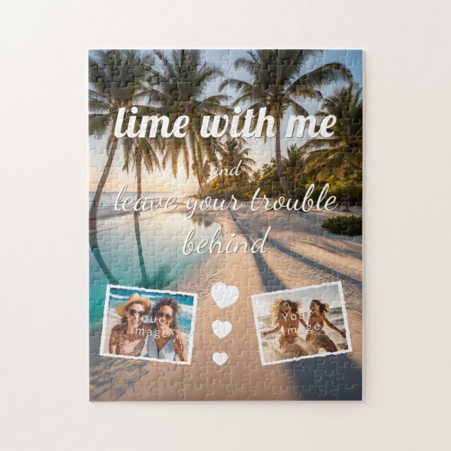 Puzzle lime with me, leave trouble behind, Foto Vorlage (Vertical)