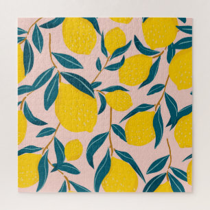 Puzzle Limones gráficos ilustrados: patrón transparente r