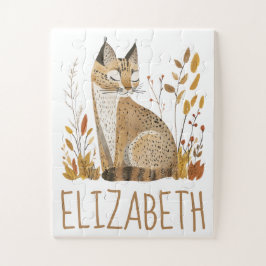 Puzzle Lince del bosque personalizado lindo