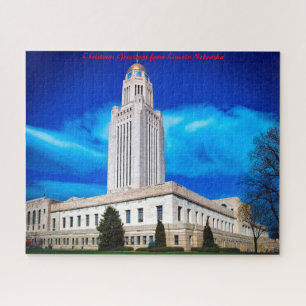 Puzzle Lincoln Nebraska. Felicitaciones de Navidad