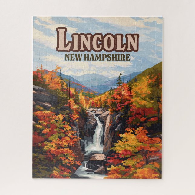 Puzzle Lincoln New Hampshire Franconia Falls Otoño (Vertical)