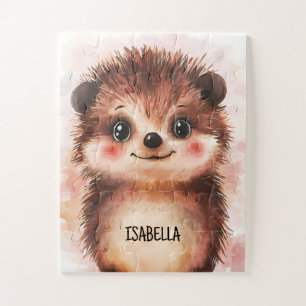 Puzzle Lindo animal bebé erizo de agua simple para niños