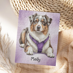 Puzzle Lindo Australian Shepherd Personalizado
