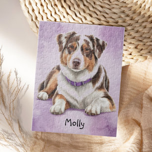 Puzzle Lindo Australian Shepherd Personalizado