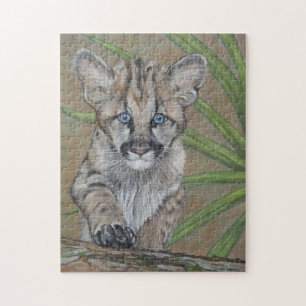 Puzzle lindo cougar kitten gran gato vida salvaje