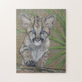 Puzzle lindo cougar kitten gran gato vida salvaje arte ar