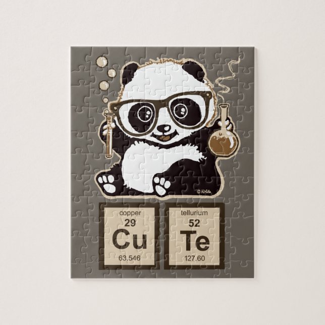 Puzzle Lindo descubierta panda de la química (Vertical)