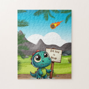Puzzle lindo, divertido dinosaurio