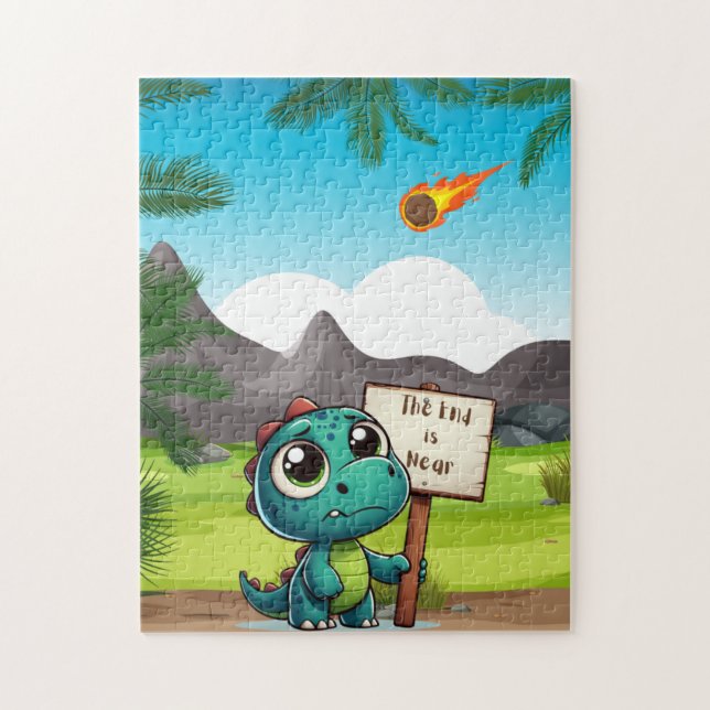 Puzzle lindo, divertido dinosaurio (Vertical)