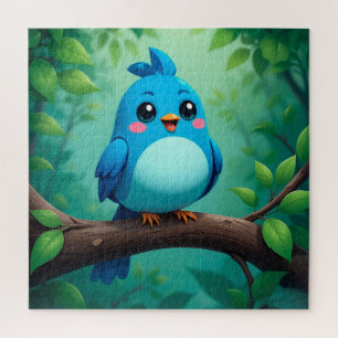 Puzzle Lindo Pájaro Azul de Dibujos Animados