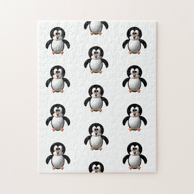 Puzzle Lindo pingüino animado con aspecto 3D (Vertical)