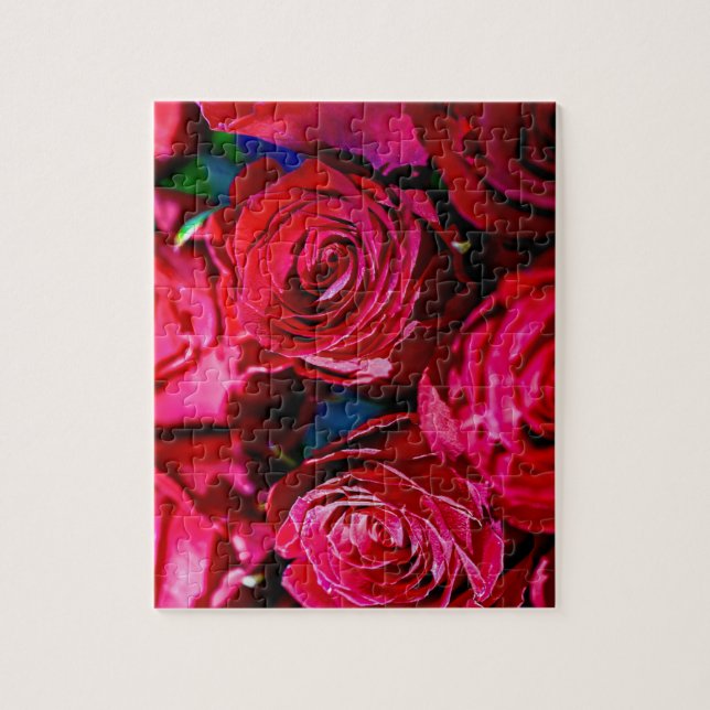Puzzle Lindo Ramo De Rosas Rojas Desafiantes (Vertical)