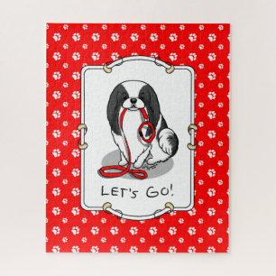Puzzle ¡Lindo! ¡Vamos! Perro Chin Japonés (negro y blanco