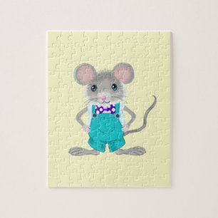 Puzzle Lindo y elegante ratoncito