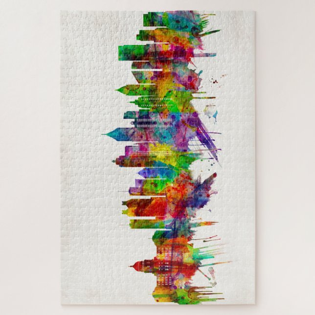 Puzzle Línea aérea de Atlanta Georgia (Vertical)