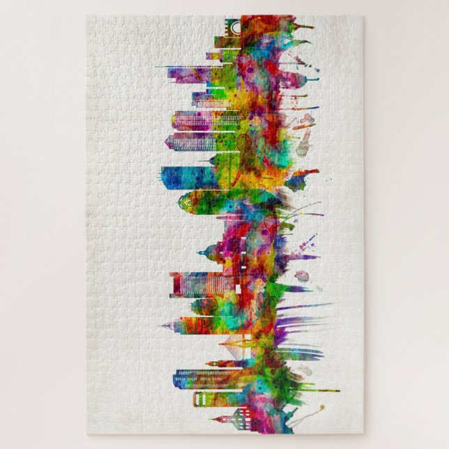 Puzzle Línea aérea de Boston Massachusetts (Vertical)