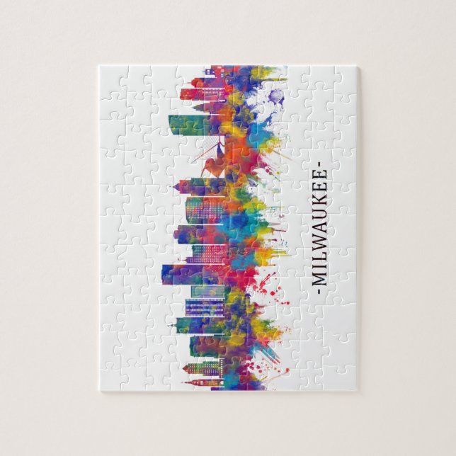 Puzzle Línea aérea de Milwaukee Wisconsin (Vertical)