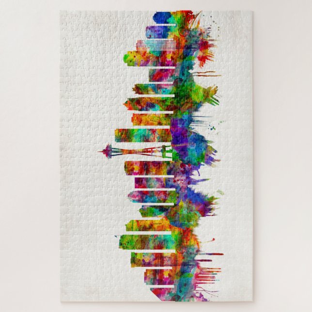 Puzzle Línea aérea de Seattle Washington (Vertical)