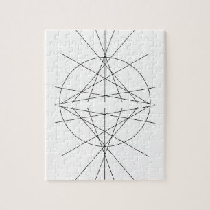Puzzle Línea arte minimalista - geométrico blanco y neg