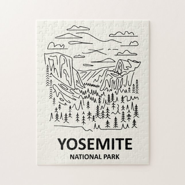 Puzzle Línea Artística del Parque Nacional Yosemite (Vertical)