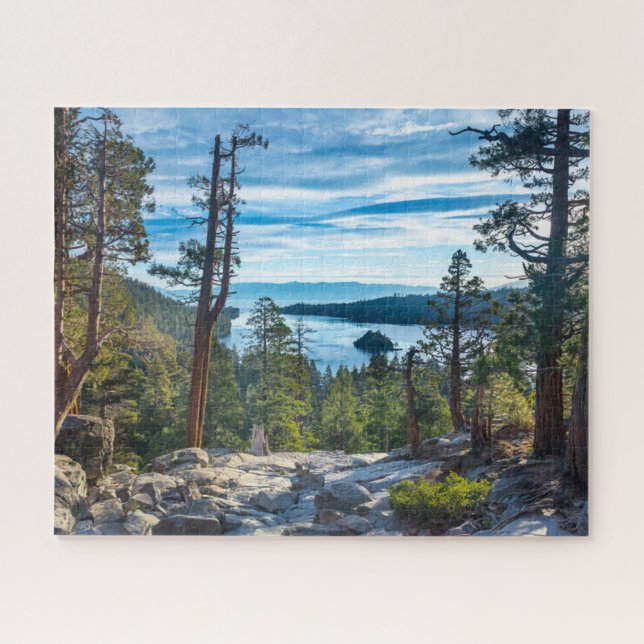 Puzzle Línea costera | Bahía Esmeralda, Lago Tahoe, Calif (Horizontal)