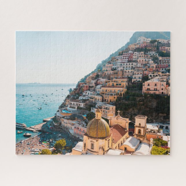 Puzzle Línea costera | Positano Italia, Aldea Cliffside (Horizontal)