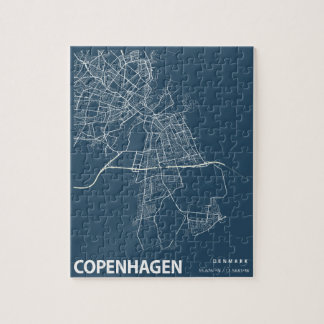 Puzzle Línea de mapa de la ciudad de Copenhague Imagen az