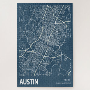 Puzzle Línea de mapa de la ciudad de Texas