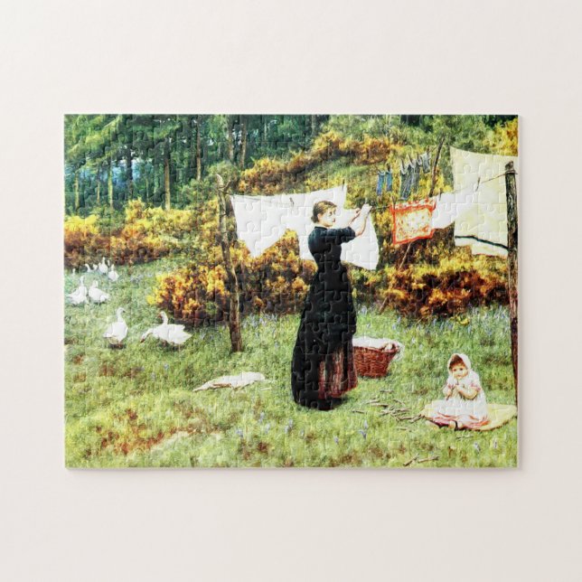 Puzzle Línea de ropa de Helen Allingham (Horizontal)