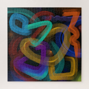 Puzzle Líneas abstractas Al borde colorido