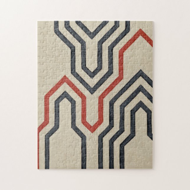 Puzzle Líneas gráficas azul y naranja (Vertical)