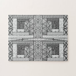 Puzzle Líneas y círculos de ángulo en blanco y negro