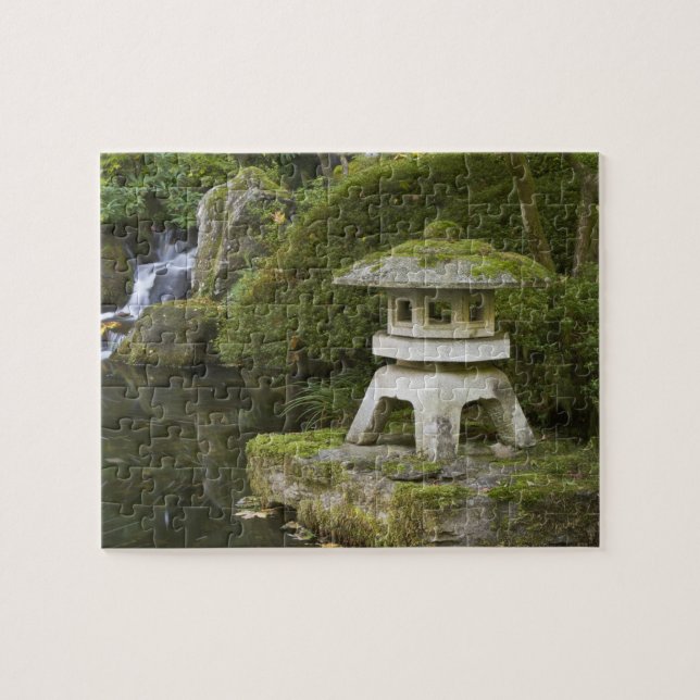 Puzzle Linterna de piedra y cataratas celestiales (Horizontal)