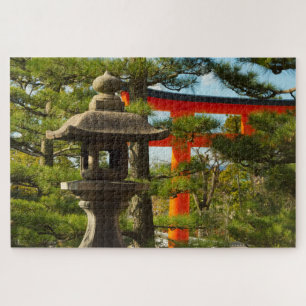 Puzzle Linterna de piedra y puerta Torii