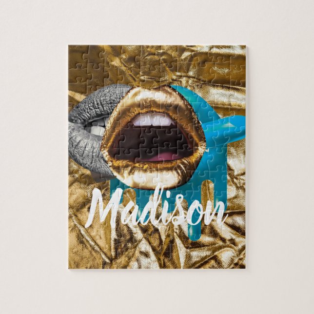 Puzzle Lips Makeup Beauty Girls Gift Custom Personalized (Vertical)