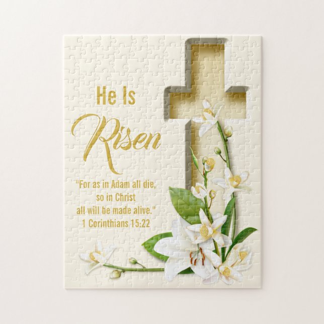 Puzzle Lirio Cross Personalized Scripting Verse (Vertical)