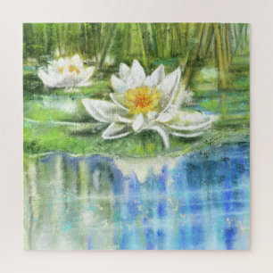 Puzzle Lirio de agua blanca Nymphaea alba - Pintura origi