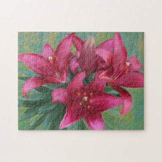 Puzzle Lirio rojo pintado