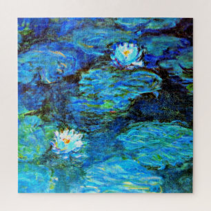 Puzzle Lirios de agua azules, pintura de arte fino