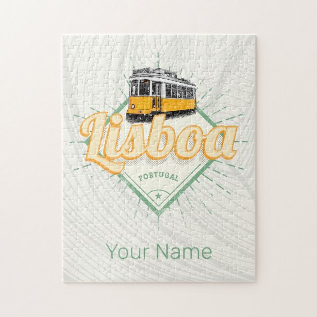 Puzzle Lisboa Portugal: Festividad de retro en tranvía (Vertical)